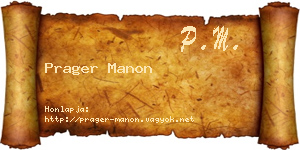 Prager Manon névjegykártya